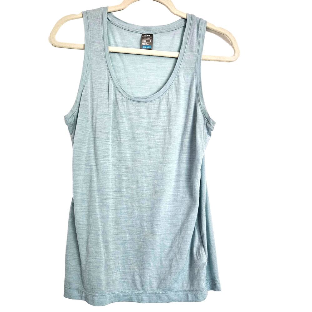 Icebreaker Sphere CoolLite Merino Wool Scoop Neck Tank Top Women-Baby Blue Large